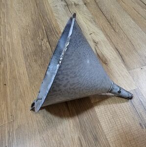 Vintage Grey Enamel Metal Funnel